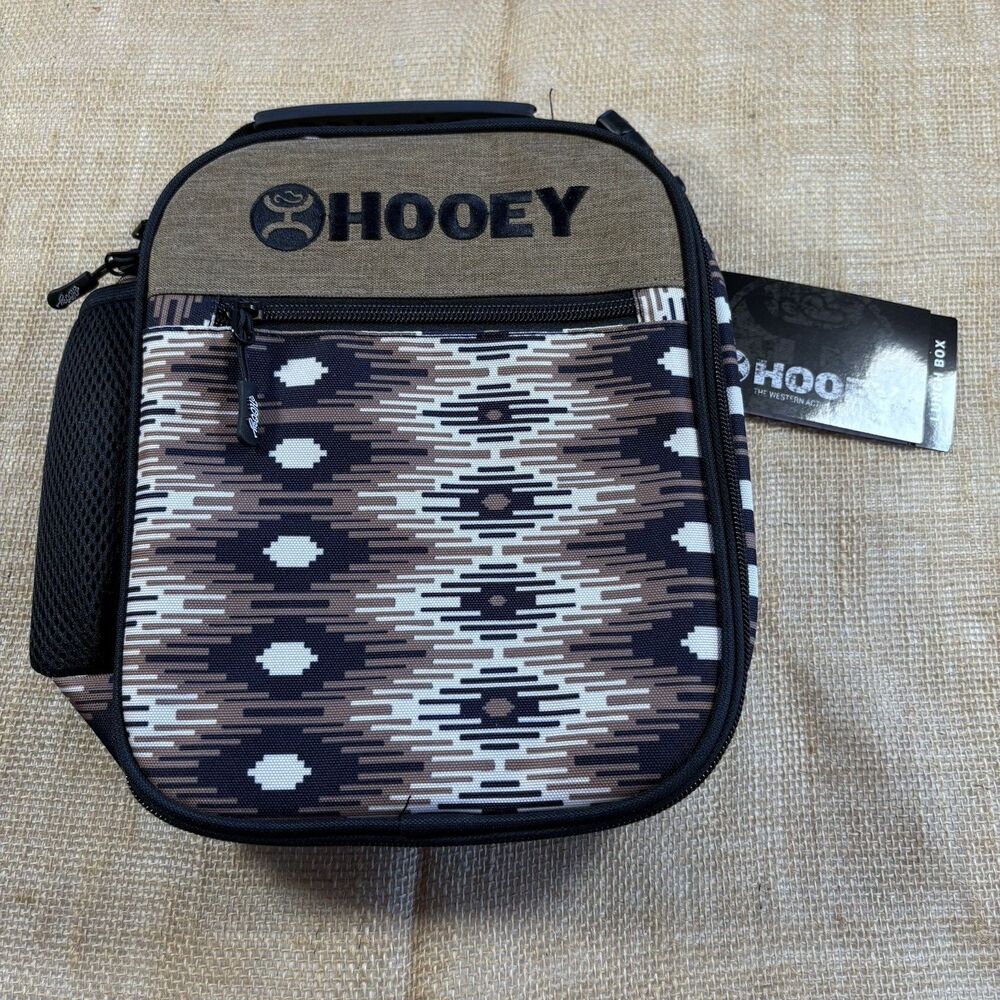 NEW Hooey Lunch Box With Waterproof Liner Aztec Pattern Zip Open NWT